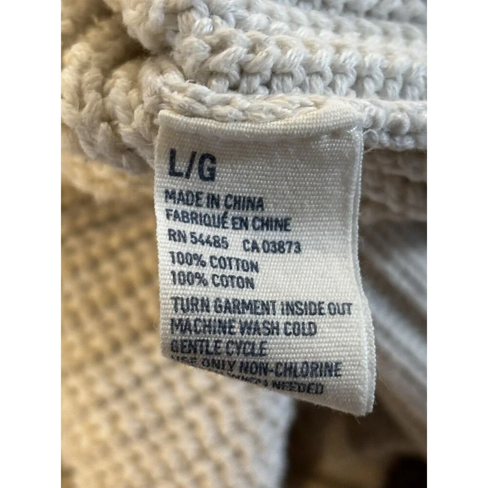 Y2K American Eagle Outfitters White Shawl Collar Knit Sweater Size L